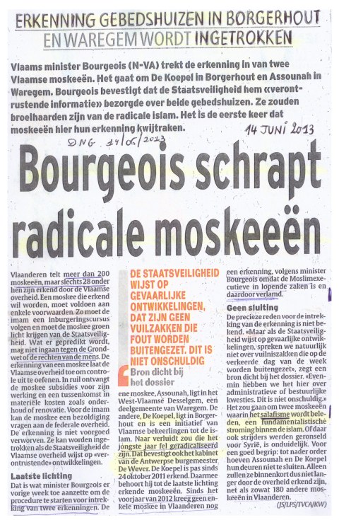 Naar aanleiding van de Syriëstrijders lanceren Bourgeois en BDW beschuldigingen die later laster blijken.