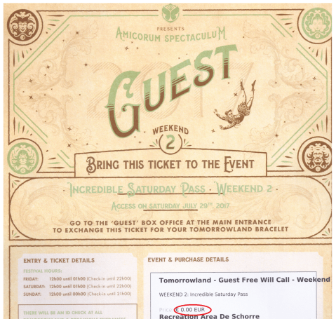 TML gratis ticket boven 0 euro