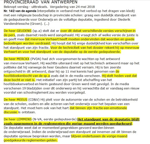 Hoofddoek beknopt verslag 1